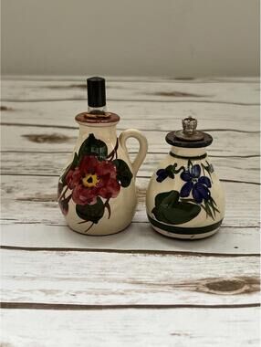 Vintage‎ Devon Pottery English Apple Blossom Ceramic Scent Bottles
